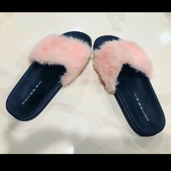 NWOT Ike Behar Faux-Fur Slide Sandals - Picture 8 of 10